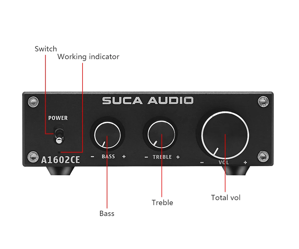 SUCA TDA7498E Bluetooth 4,2 усилитель 160 Вт* 2 высокомощный домашний аудио звуковые усилители Amplicador с тройным басом Ajustment