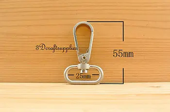 

Lobster Clasps Clips Claw purse hooks Swivel snap hook dull nickel 25mm 6pcs P32
