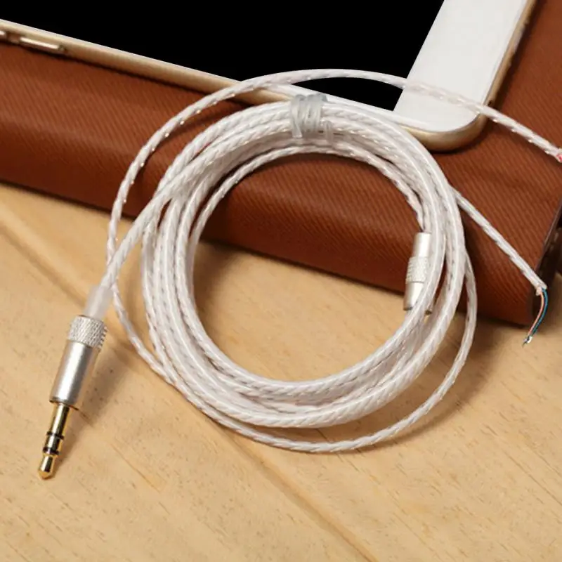 New Earphone Audio Cable 1.2M Silver-coated Copper Wire Earphone Maintenance Wire for DIY Replacement Headphone Audio Cable #20 ► Photo 2/6