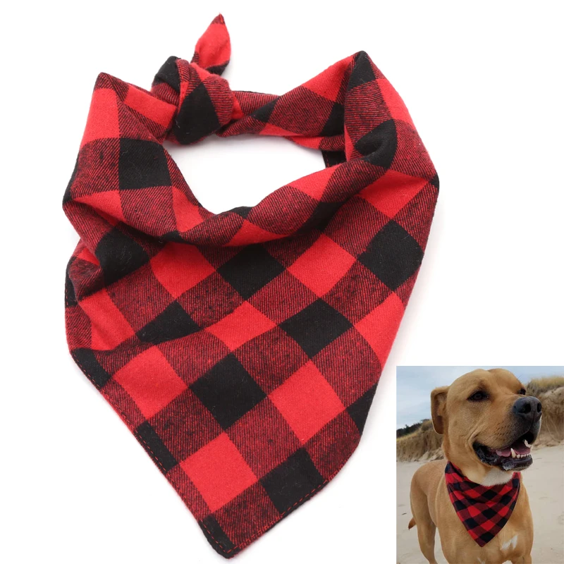 red plaid dog bandana
