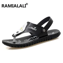 Ramialali/мужские сандалии; кожаные сандалии для мужчин; удобные пляжные сандалии; Летняя мужская обувь; zapatillas hombre