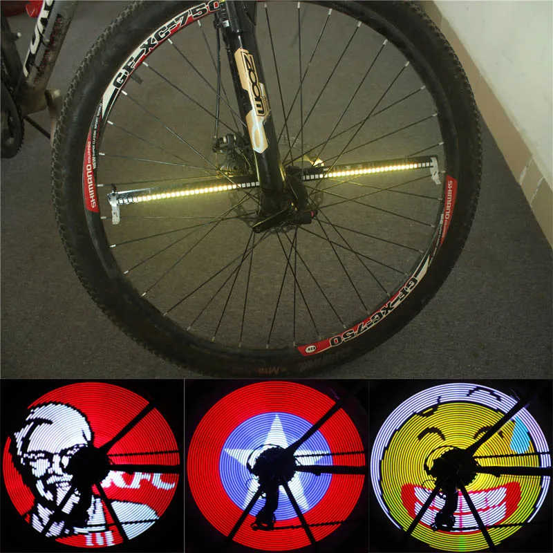 New YQ8003 DIY Bicycle Wheel Light Programmable LED Double Sided Display Image Night Cycling ...