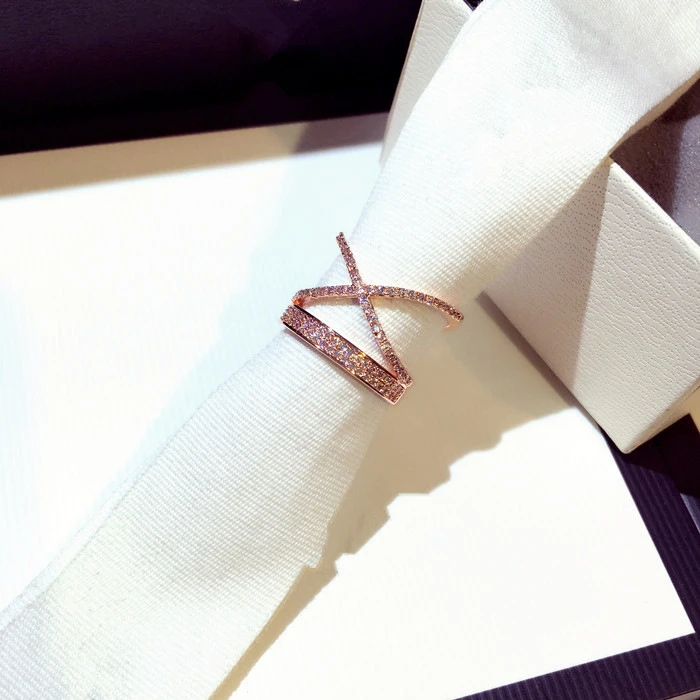 

HFYK 2019 rose gold ring zircon beautiful cubic zirconia rings for women cz party rings wedding rings anel feminino bagues femme