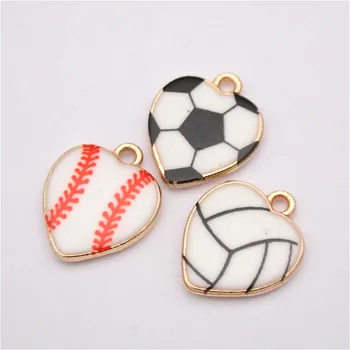 

50pcs Love ball fashion enamel charms pendant Jewelry Making earrings bracelet necklace keychain DIY accessories 19*16mm