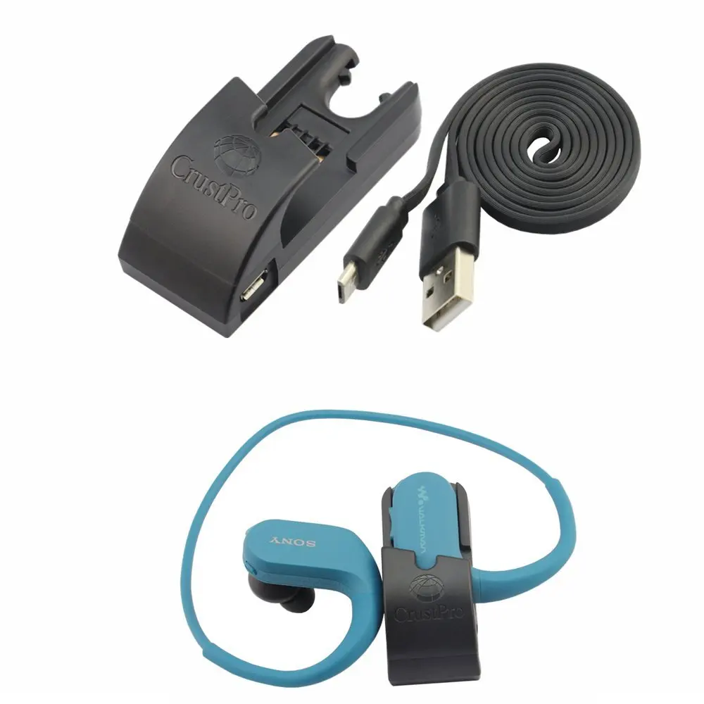 

New Replace Data Sync Cradle Dock Desktop USB Charging Clip Charger for SONY NW-WS414 Walkman Headphone-integrated(Charger)