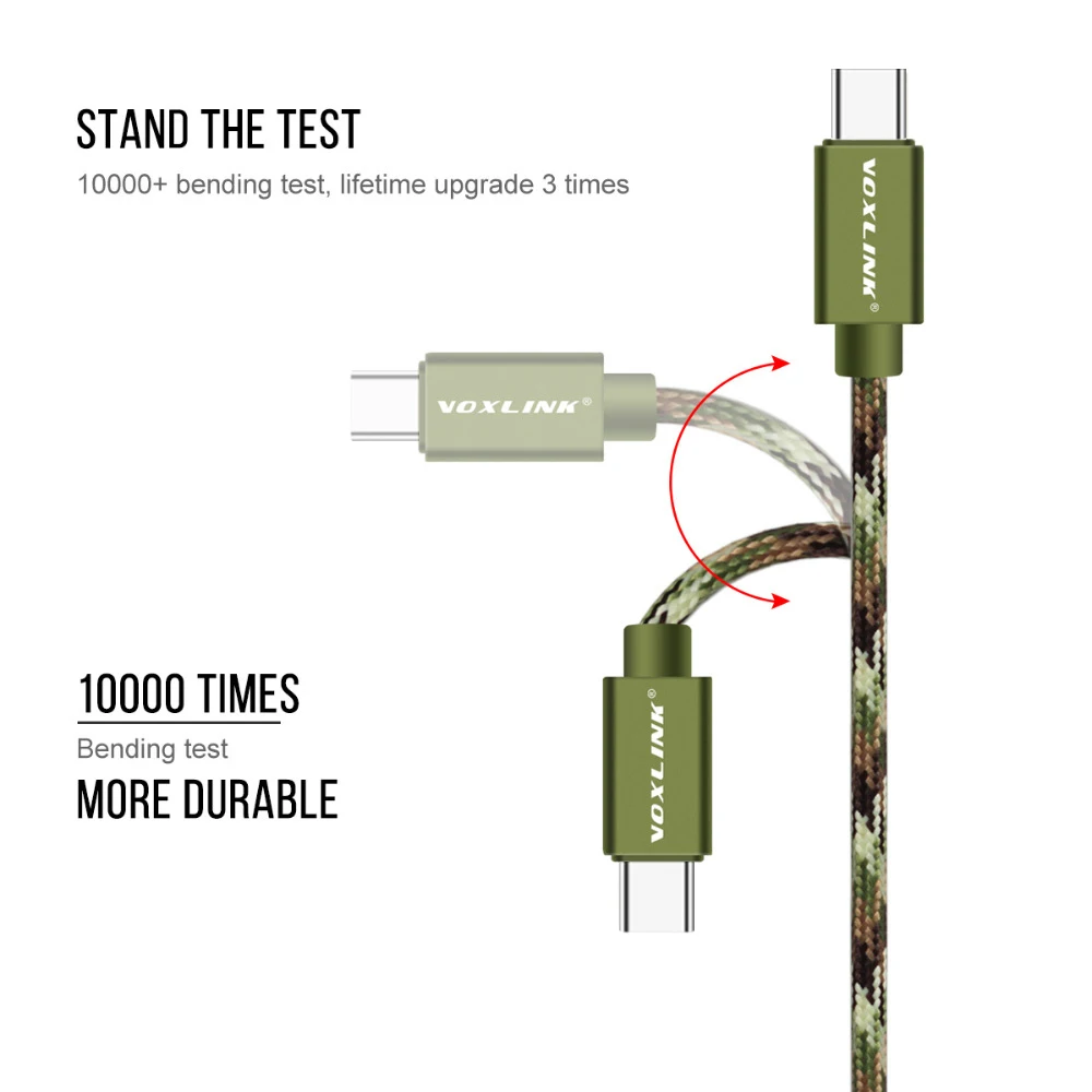 VOXLINK usb type C кабель для быстрой зарядки usb c кабель для передачи данных type-c зарядное устройство для samsung S8 S9 Note 9 8 Xiaomi mi8 mi6 зарядный кабель