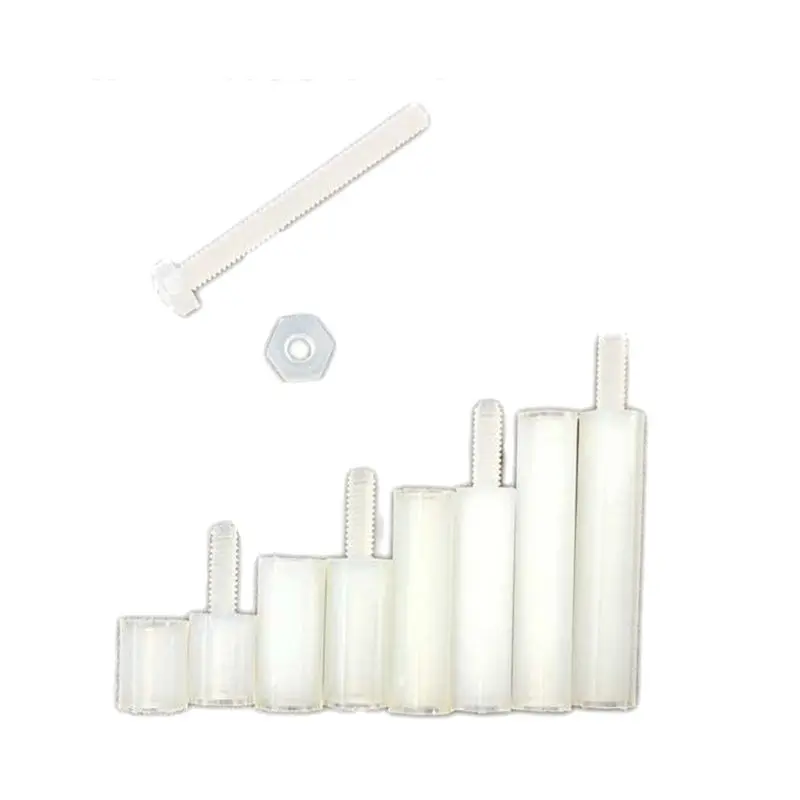 120 pcs M2 нейлон Hex Spacer противостояние/винт/гайка Ассорти комплект, мужской женский (белый)