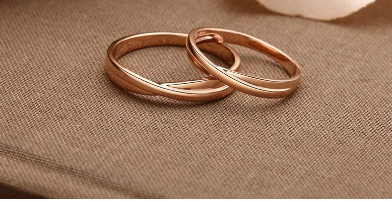 18 k кольцо для влюбленных из чистого золота 750, однотонная пара, Классический романтический, для женщин и мужчин, обручальное свадебное Вечерние Подарочные ленты, настраиваемые, горячая распродажа