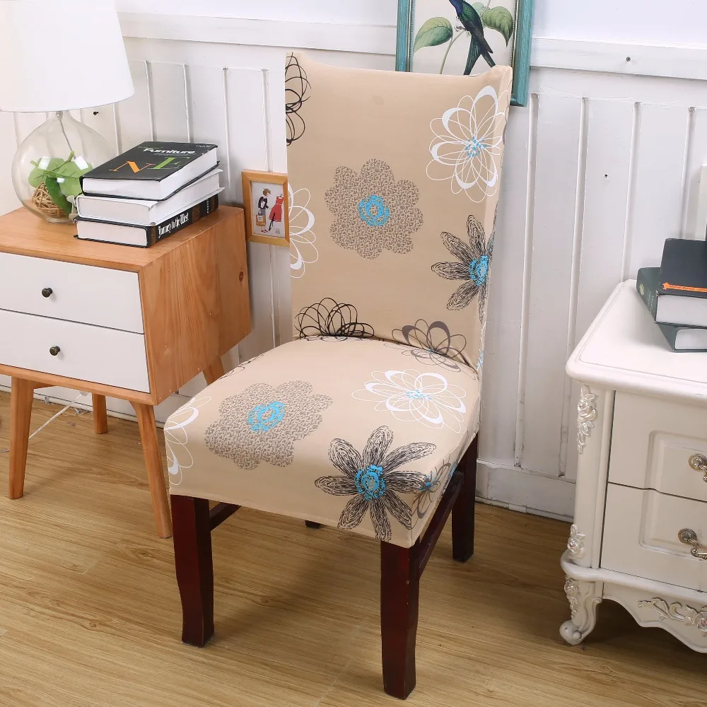 Comwarm Plants Animal Modern Chair Cover Flowers Leaves Panda Butterfly Geometric Elastic