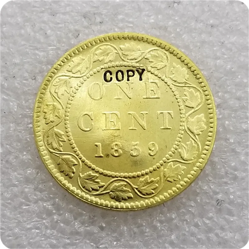 1858,1859 Канада 1 цент половина копия доллара - Цвет: 1859