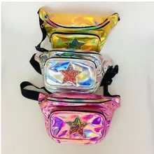 1 шт. новая голографическая поясная сумка, лазерная поясная сумка Heuptas, поясная сумка, сумка-банан, поясная сумка с блестками, 5 звезд