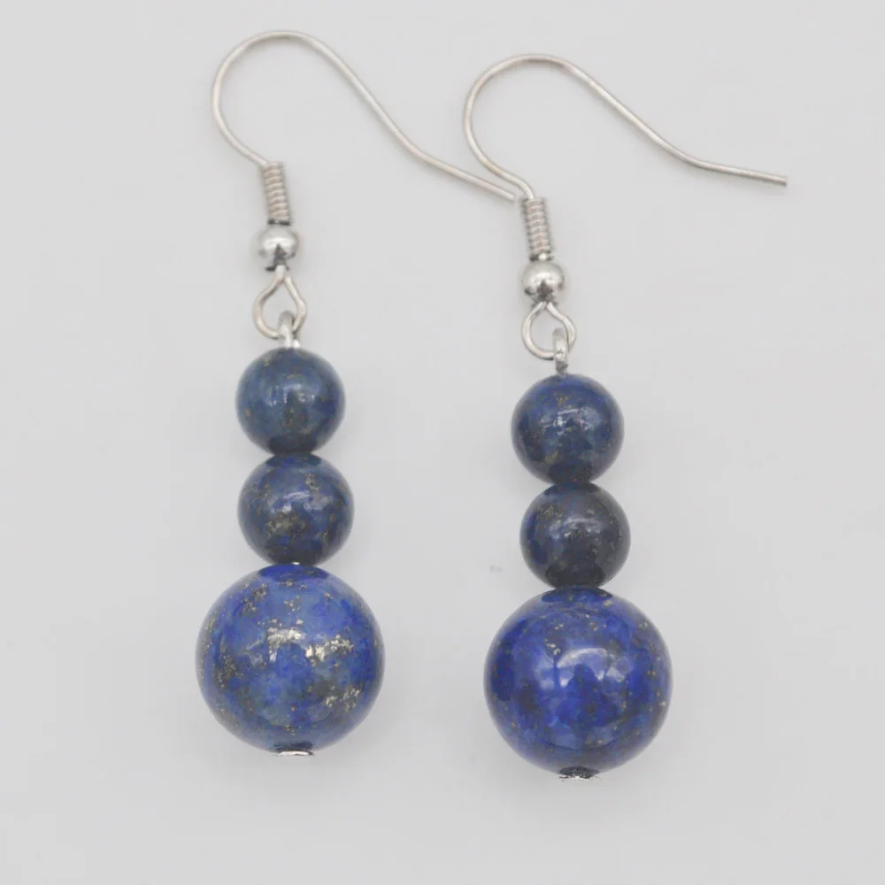 

Lapis Bead Stone Dangle Earrings Jewelry For Woman Gift T222