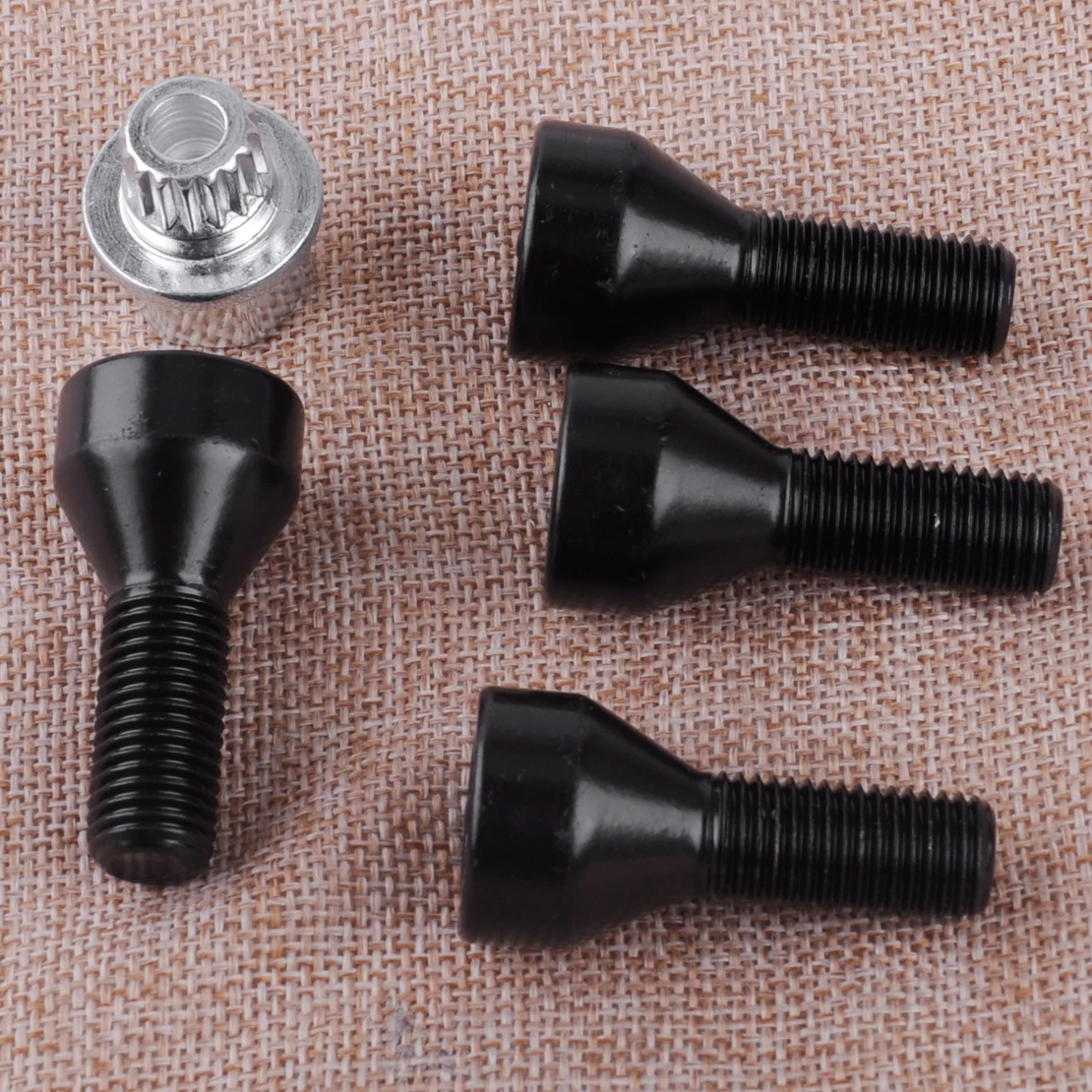 

CITALL 36136786419 4Pcs/Set M12 x 1.5mm Wheel Lock Anti-Theft Bolt Lug Key Set Fit for BMW E32 E34 3 5 7er Mini Cooper