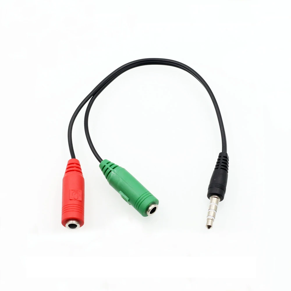 100pcs lot 3 5mm Jack 1 Male to 2 Female Headphone Stereo Earphone Audio Splitter to Micrphone Adapter Cable For Phone 6 5S 4S