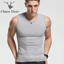 2020 hombres tanque última novedad marca Chase Deer algodón de alta calidad Undershirt culturismo camiseta sin mangas de Fitness chaleco hombres Tank Tops