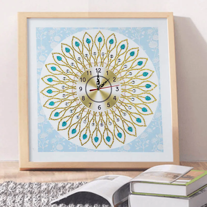 5D DIY Diamond Painting Clock Pattern Special Shaped Diamond Rhinestone