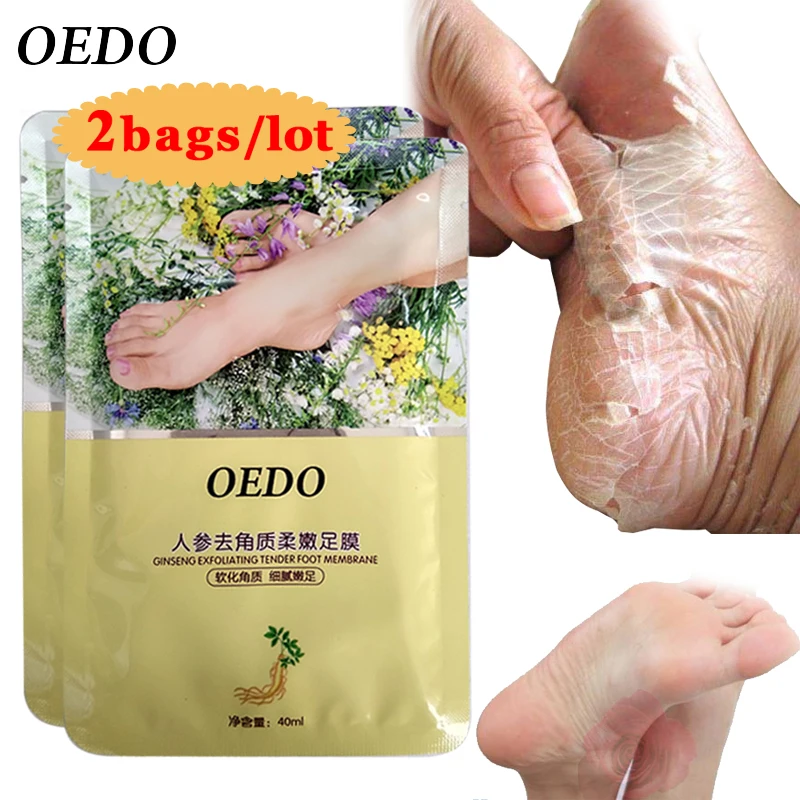 

2bags Skin Care Ginseng Extract Remove Foot Dead Skin Mask Foot Care Peeling Exfoliating Skin Socks Whitening Beauty Feet Care