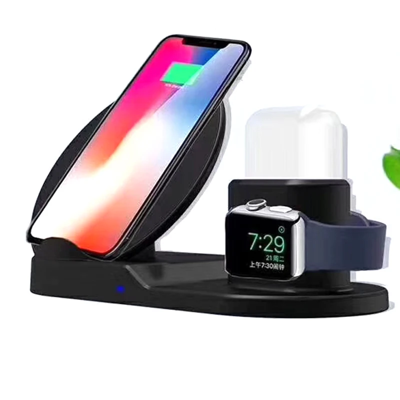 Qi Беспроводное зарядное устройство для Apple watch 1 2 3 4 iPhone XS Max XR X 8 Plus AirPods Быстрая