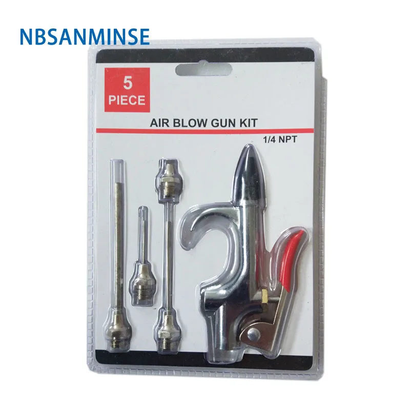 

5Pcs A Set Of 1/4 Inch Thread Air Blow Gun Kit Air Tool Dust Compressor Nozzle Duster Clean Kit Air Compressor Sanmin