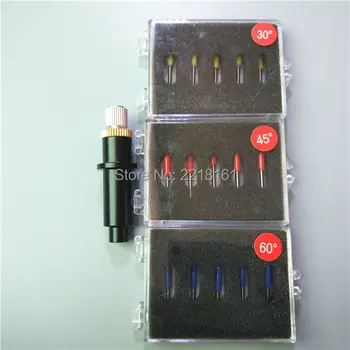 

Free shipping Cutting plotter Vinyl Mimaki cutting blade 45 degree 10pcs + 1pc blades holder mix order accept
