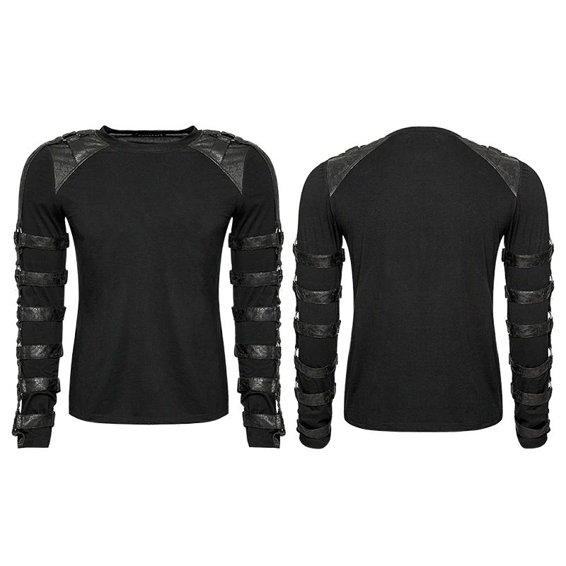 

Gothic Punk Visual Kei T-shirt 2017 Spring Autumn Long Sleeve Iron Man Heavy Metal T-shirts Black Cotton Mens Top T Shirts