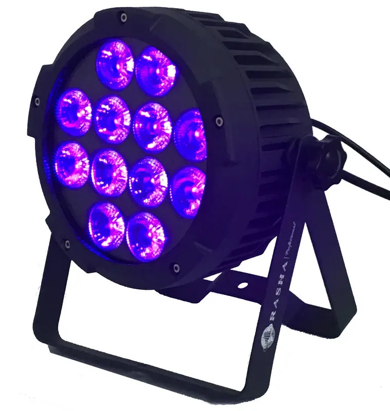 

Rasha Rodie 12*18W 6IN1 RGBAW UV Wireless Aluminum Cast LED FLAT PAR CAN Low Noise LED Par Projector Stage Disco Light 15 Degree