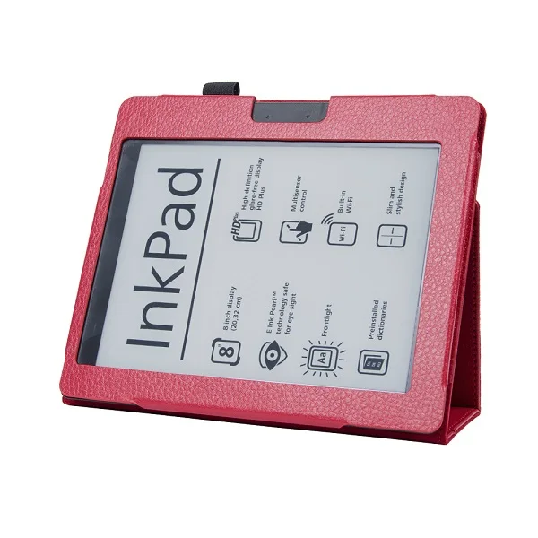 Высокое качество pu кожаный чехол защитный чехол для pocketbook 840 Inkpad 2 pocketbook Inkpad ereader - Цвет: PB840 LZ RD