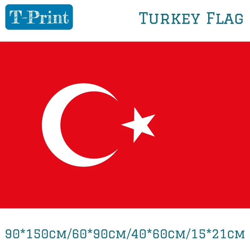 

3x5Ft Turkey National Turkish Flag 60*90cm 40*60cm 90*150cm Flying Flag 15*21cm