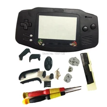 Новые многоцветные кнопки корпус оболочки Mars Bros экран Объектив для GameBoyGBA полный Заменить Корпус черный цвет с отвертками