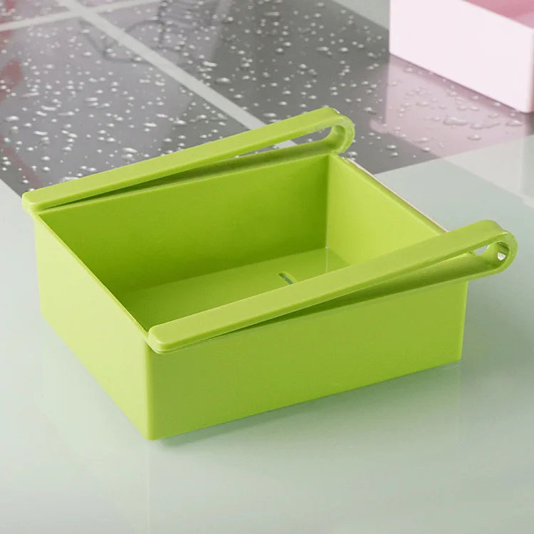 WBBOOMING Кухня Холодильник коробка для хранения продуктов контейнер свежий разделитель слой стеллаж для хранения выдвижные ящики свежий сортировочный Органайзер - Цвет: Зеленый