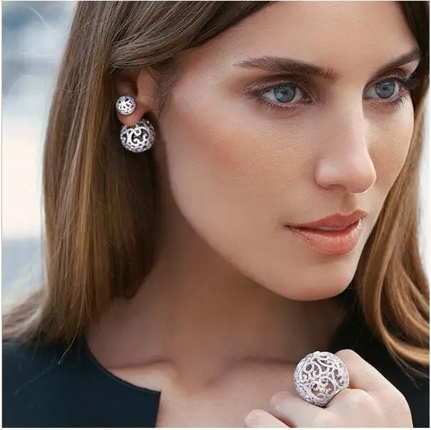 

High-end jewelry Micro - Studded With Small Ball Earrings With charm Earrings, The Best Gift For Women