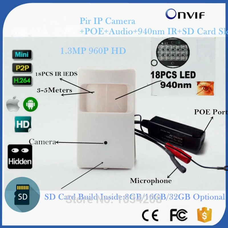 32GB TF 960P Mini IP Camera POE 940Nm led Security Network Camera Night vision PIR IR IP Camera PIR Motion Detector 3.7mm lens 32GB TF 960P Mini IP Camera POE 940Nm led Security Network Camera Night vision PIR IR IP Camera PIR Motion Detector 3.7mm lens