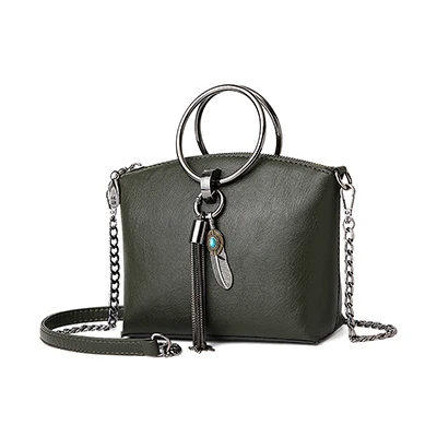 Nevenka, женская кожаная сумка, роскошные сумки, женские сумки, дизайнерская сумка на плечо с металлической кисточкой, сумка для женщин - Цвет: Green