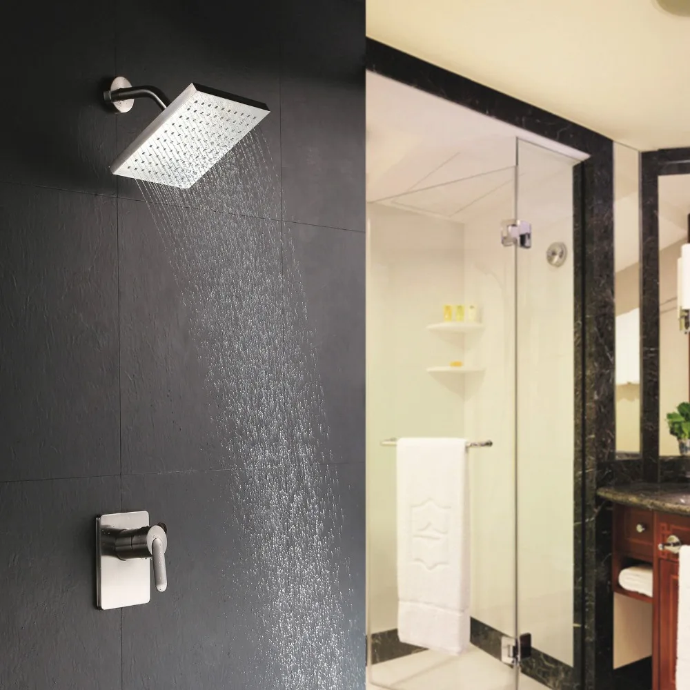 Free Shipping Concealed Brushed Nickel Rain Shower Head System Brushed Nickel Rain Shower Head