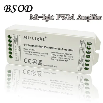 

BSOD LED Milight Amplifier 4 Channels High Performance PA4 Input Voltage DC12V-24V Application for RGB RGBW LED Strip