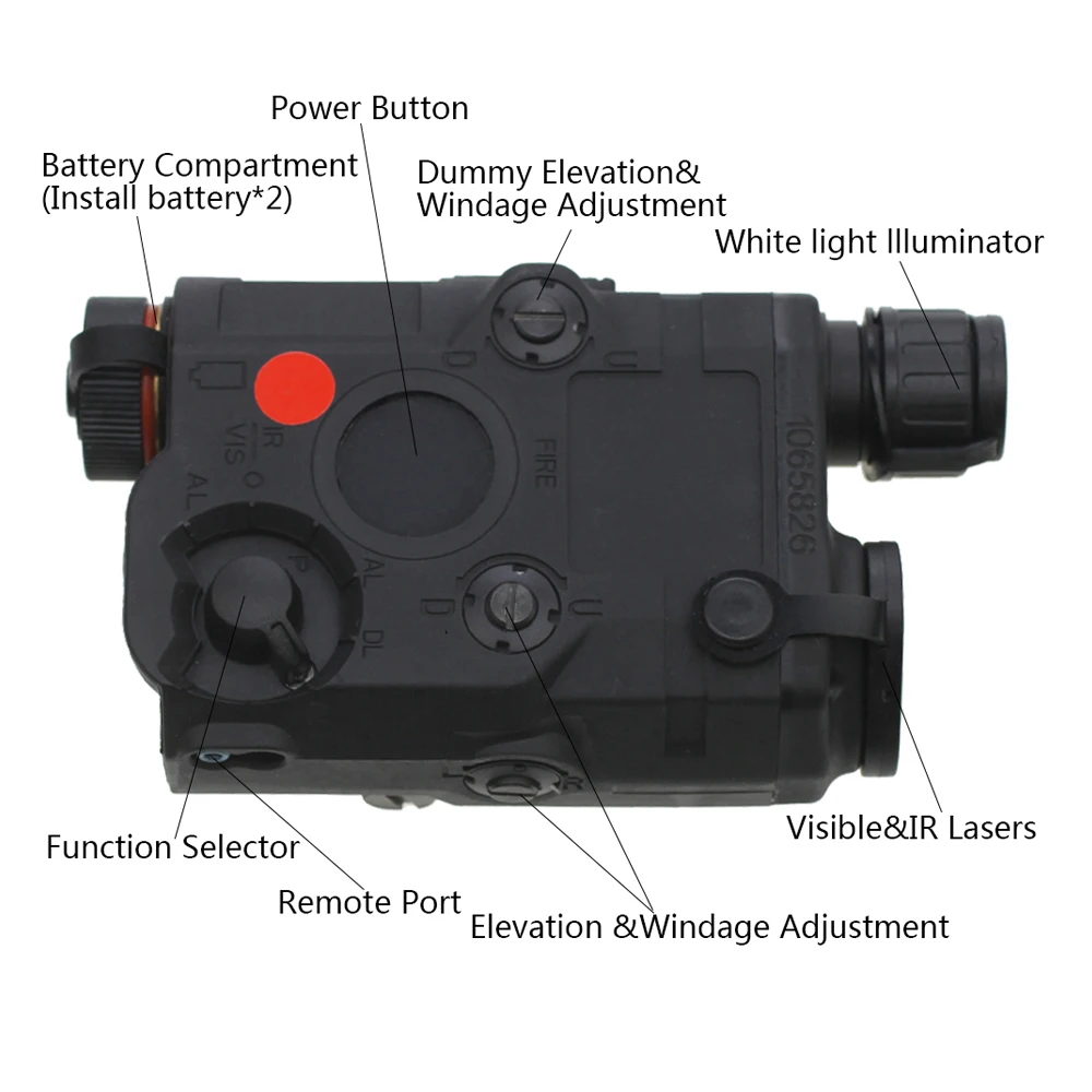 AN/PEQ-15 Red Dot лазерный Белый светодиодный фонарик ИК лазер для Стандартный 20 мм rail Охота винтовка батарея Чехол