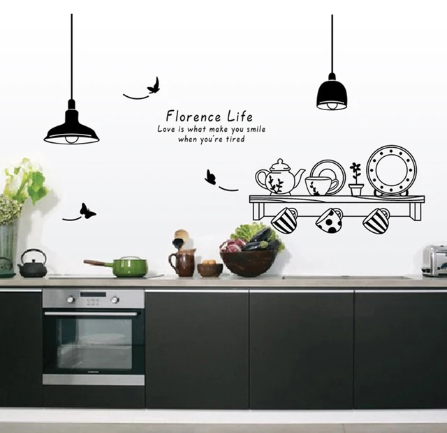 personalized kitchenware tableware wall decals cups saucers and