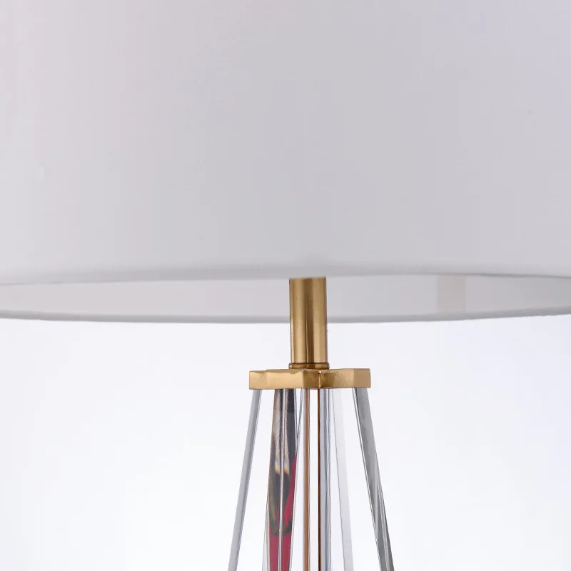 High End Post-modern American Country K9 Crystal Fabric Led E27 Table Lamp For Living Room Bedroom Study H 76cm Ac 80-265v 1389