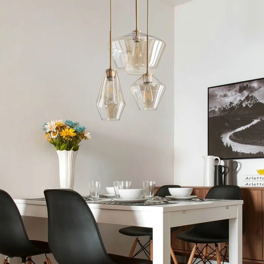 

Nordic Metal Glass Pendant Lights Modern Led Hanging Lamp Living Restaurant Bedroom Pendant Lamp Indoor Light Fixtures Luminaire