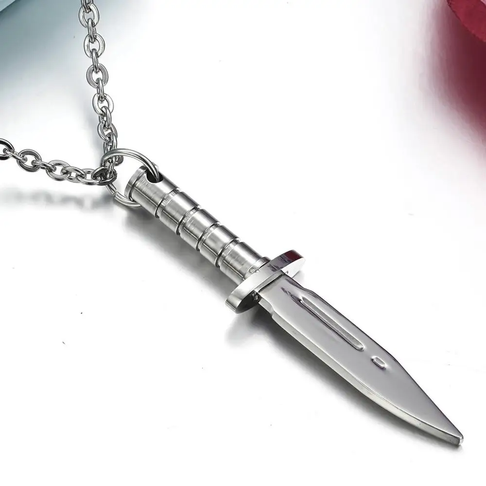 DXJEL Stainless Steel Sword Dagger Knife Pendant Necklace Fashion