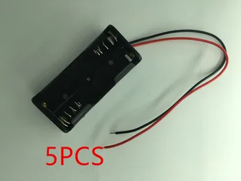

5PCS X2 Parts 2 Pin Plastic Black 2x1.5V AAA Battery Case Cell Phone Holder