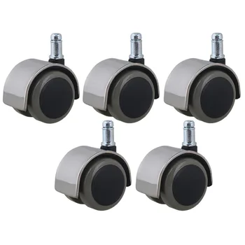 

Stainless Steel PU Office Chair Swivel Casters Furniture Wheels Grip Ring Stem Replacement Goods Shelf Storage Rack Pack of 5
