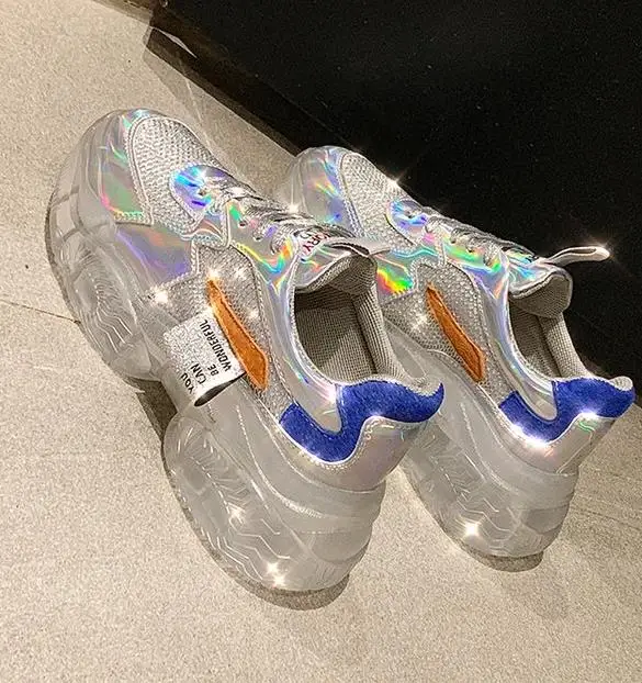 tenis plataforma transparente