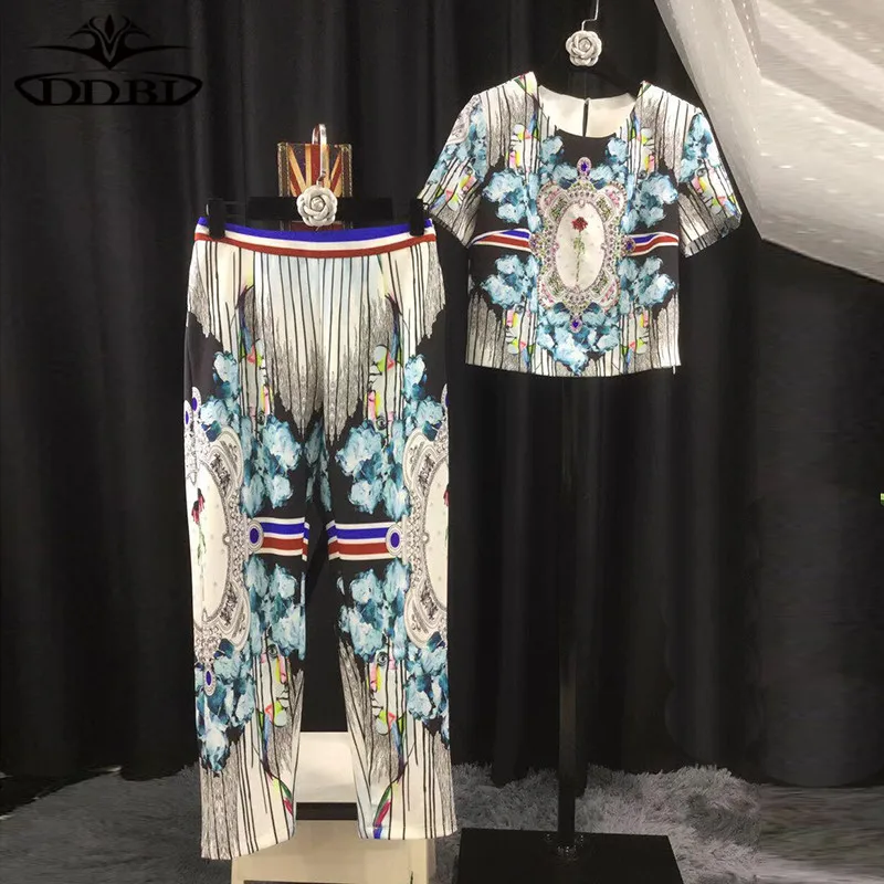 gradient top and skirt two pieces high quality set top and pants outfit 20180608