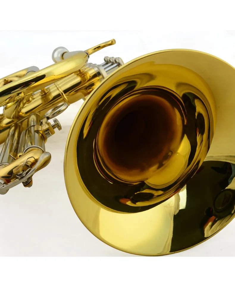 JAZZOR JYCO-E100 Bb tune trompeta Профессиональный Корнет мундштук латунный духовой инструмент золотой лак для начинающих trumpeta