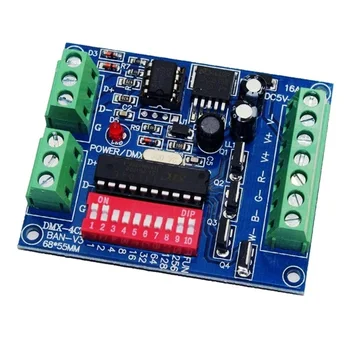 

LED Strip Light Tape Lamp Module Wholesale DC5V-24V 4CH 4 channel RGBW Easy dmx512 DMX Decoder,Dimmer,Controller,Driver
