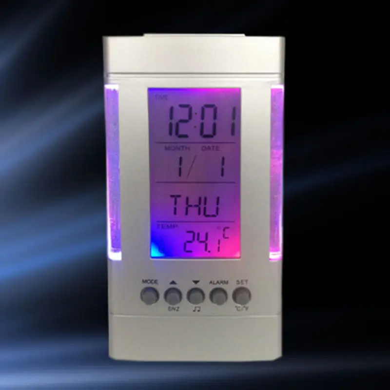 2016 New 7 Color LED Color Changing Digital Alarm Clock Desktop Table