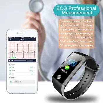 

2019 S28 Color Screen Smart Bracelet Blood Pressure ECG Heart Rate Monitoring Wireless Bluetooth Multi-sports Mode Smart Watch