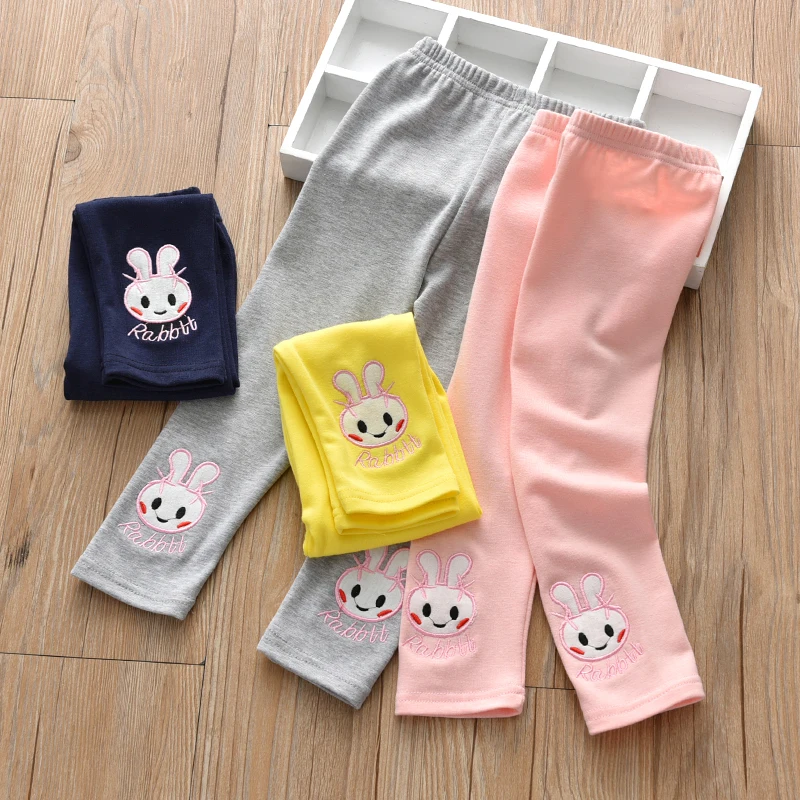 

Girls' Bottoming Pants, Autumn Suit, New Baby Girl, Casual Pants, Cartoon Embroidered Children's Pants, Cotton Trousers.
