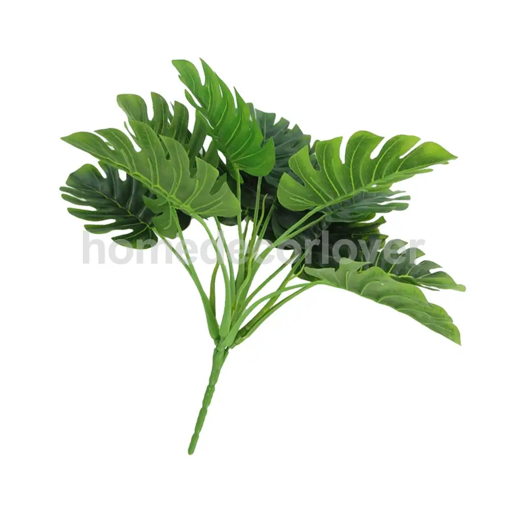 Artificial Plant Leaf Faux Foliage Leaves Plastic Flower for Home Decor Simulation Artificial Plants Vibrantly Colored